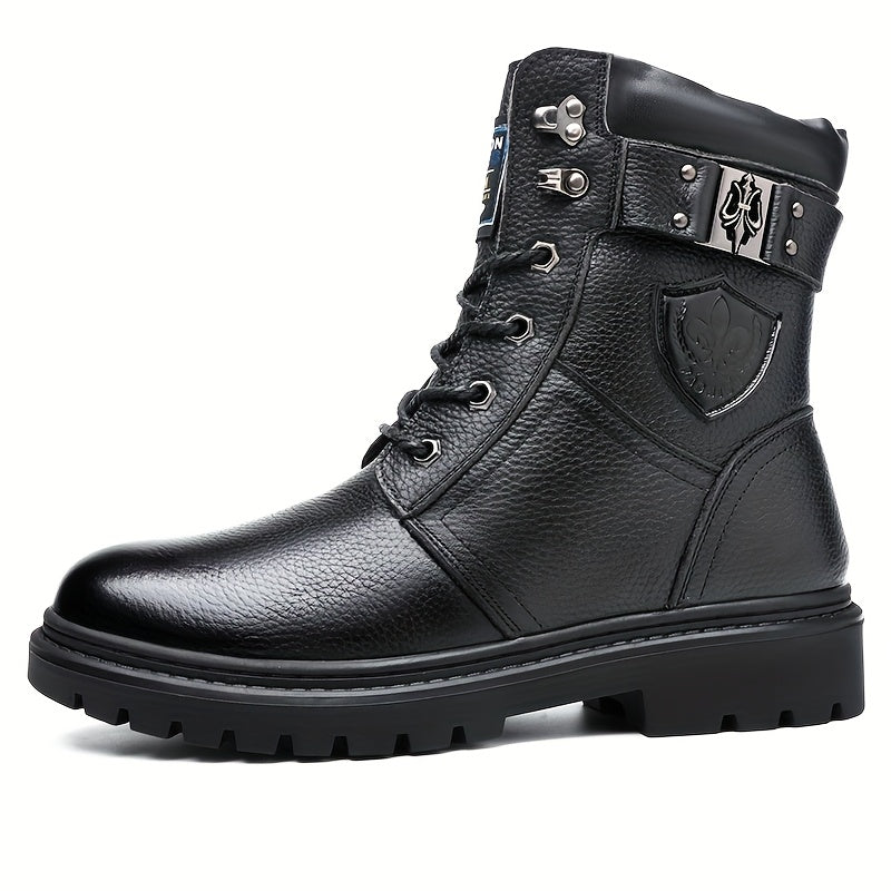Men's Fleece-Lined High-Top Winter Boots Warm Outdoor Shoes