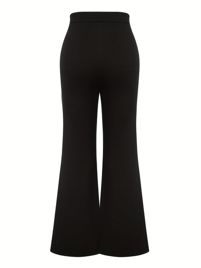 Women's Wide-Leg Belted Trousers - Casual Comfortable Pants