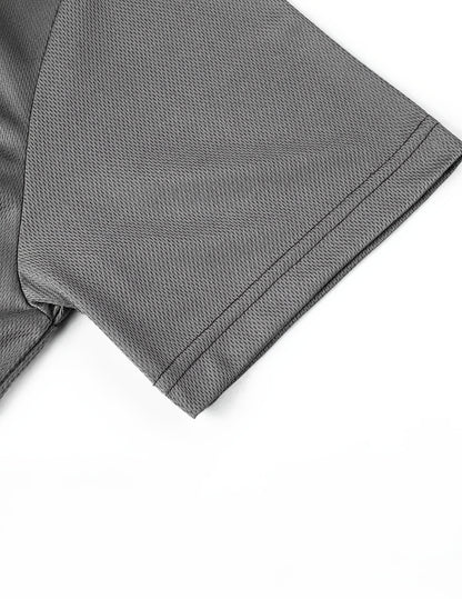 New Style Half-zip Short Sleeve, Casual Fashion Quick-dry Breathable Lapel Short Sleeve, Popular Men's Top - ayq