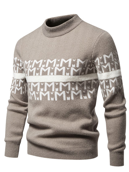 Տղամարդկանց նոր աշուն/ձմեռ տրիկոտաժե սվիտեր, բարձր վզնոցով, ամենօրյա, նորաձև, տաք հիմք - Senmeigou