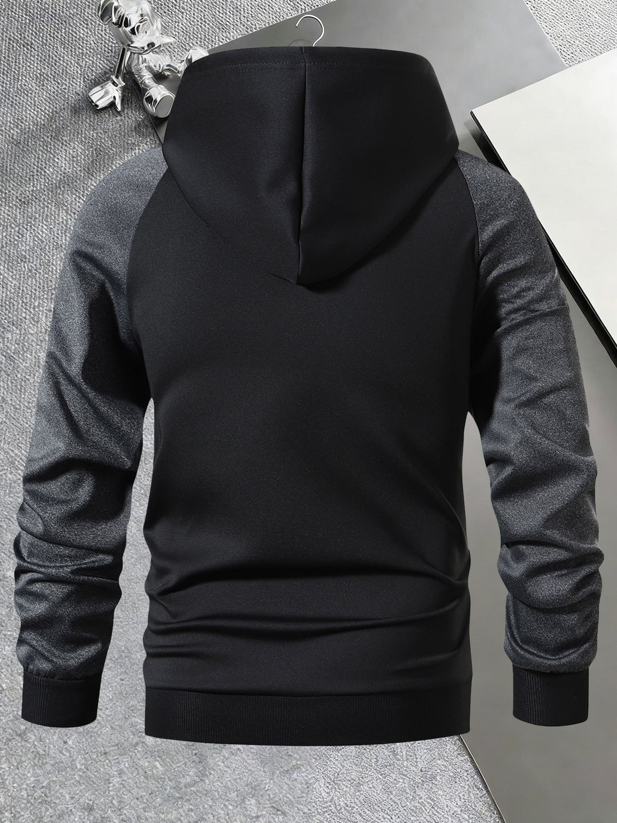 Men's Hooded Color-Block Jacket for Fall and Winter
