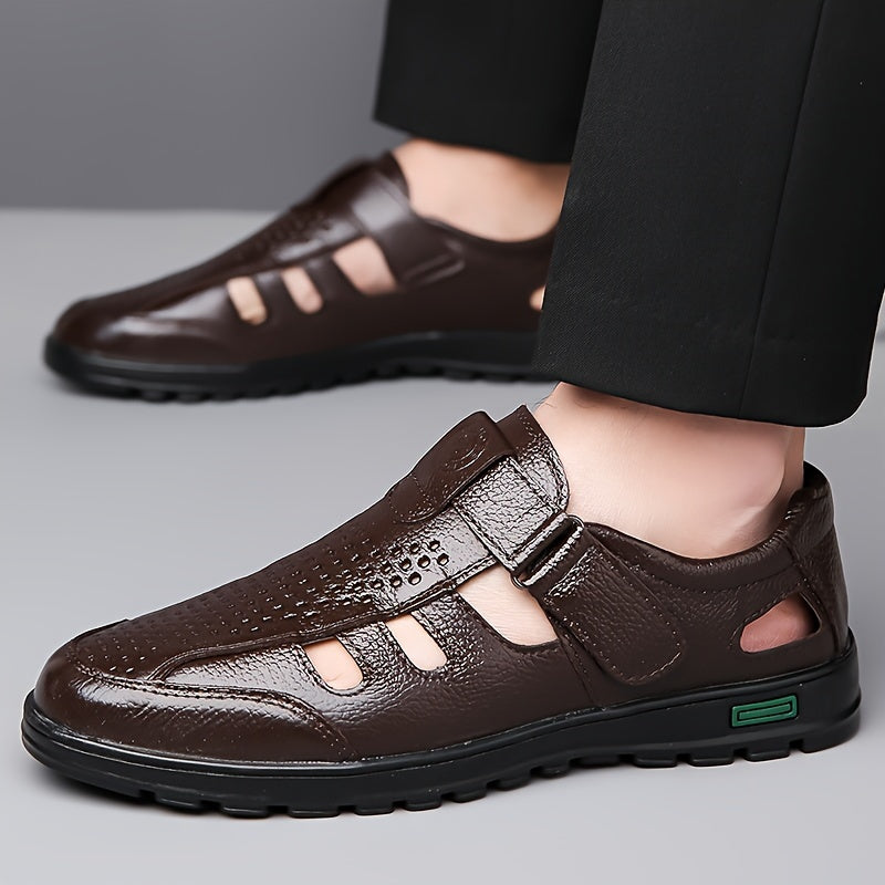 Men's Breathable Casual Leather Outdoor Shoes for Summer