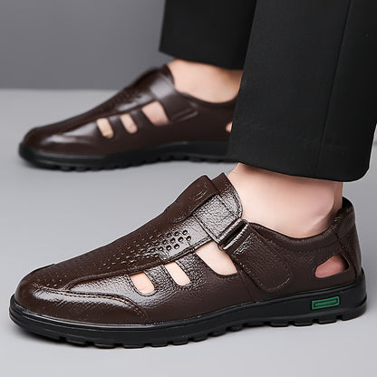 Men's Breathable Casual Leather Outdoor Shoes for Summer