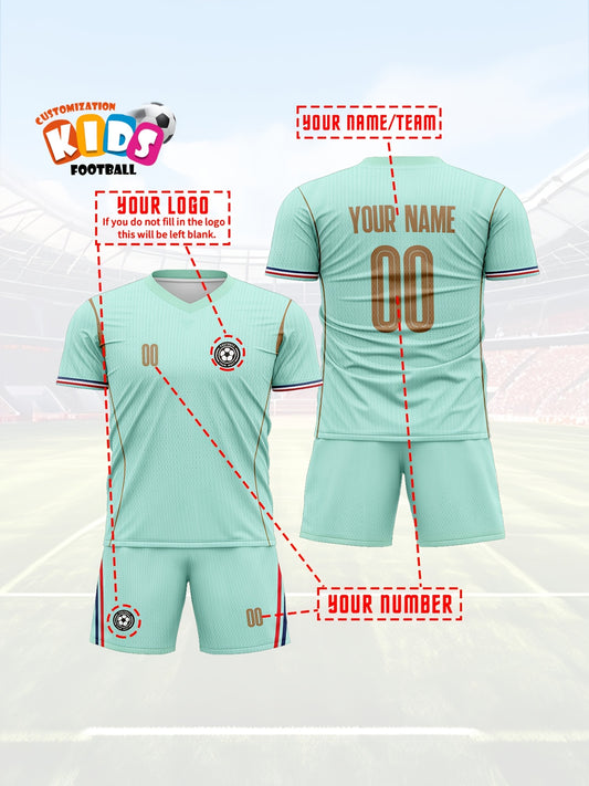 Boys' French Sports Suit V-Neck T-Shirt & Shorts Set - ayq
