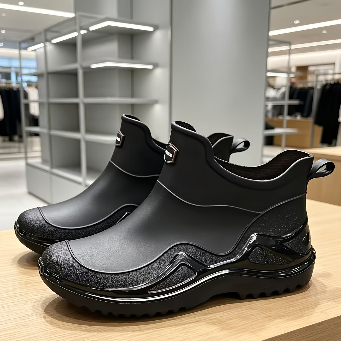 Men's All-Season Outdoor Slip-On Rain and Hiking Boots