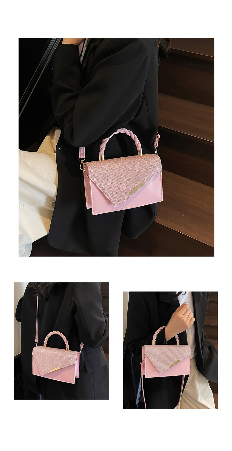 2025 թվականի նոր ամառային կանացի ձեռքի պայուսակ, մի ուսի վրա, մետաղական դեկորատիվ փոքր քառակուսի պայուսակ