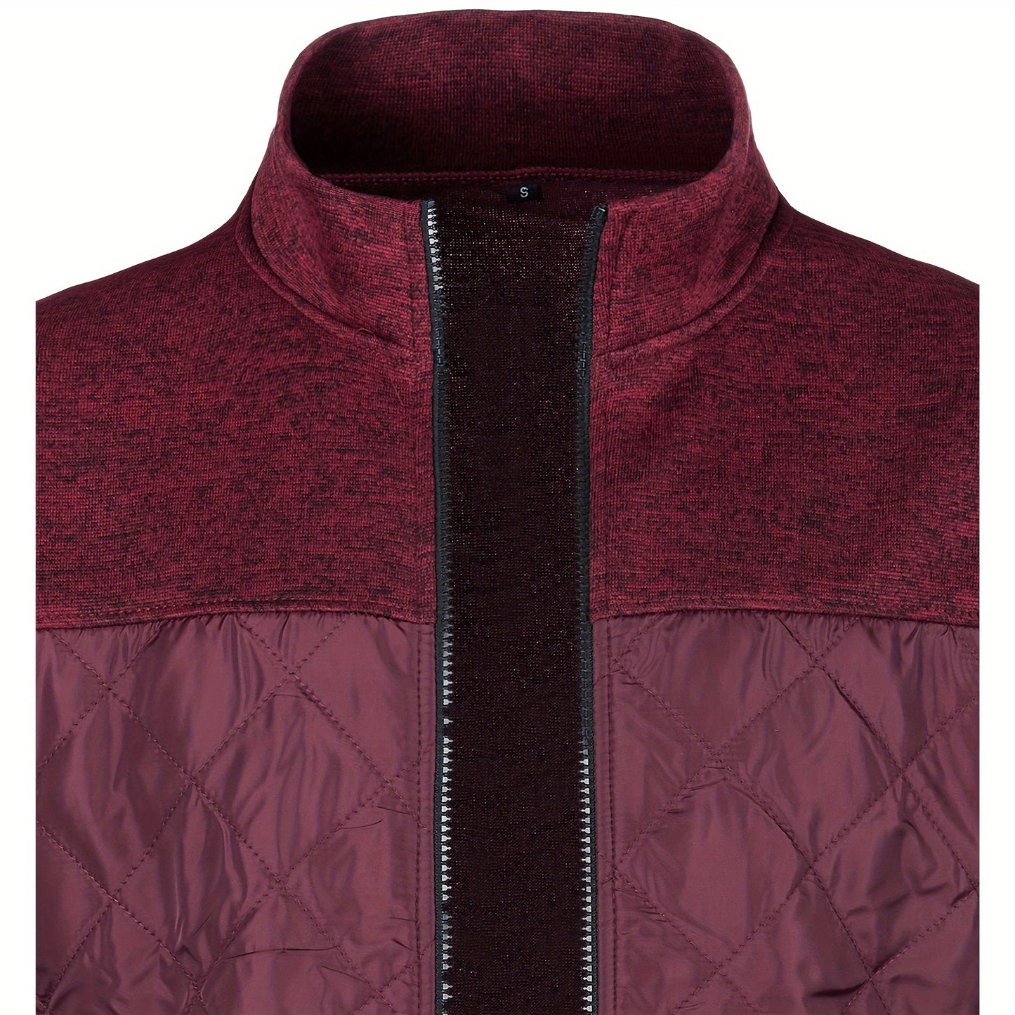 Men's Knitted Cardigan Jacket, Autumn Winter Casual Stand Collar Full Zip Coat, Long Sleeve Regular Fit Jacket