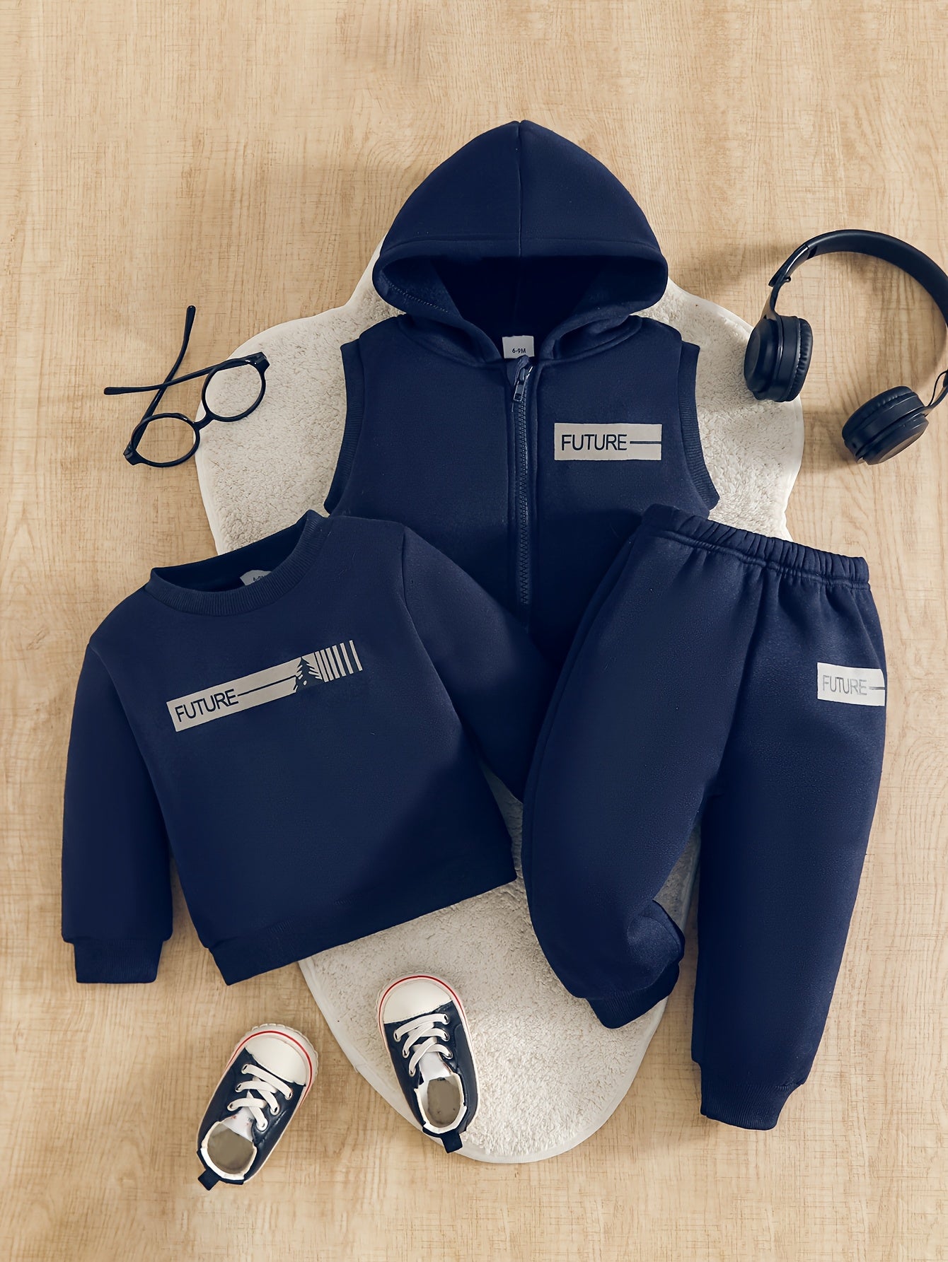 Baby Boy's Autumn/Winter 3-Piece FUTURE Print Sportswear Set