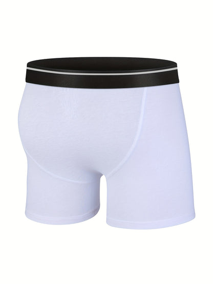 Men's 4-Pack Cotton Stretch Trunk Underwear with Wide Elastic Band