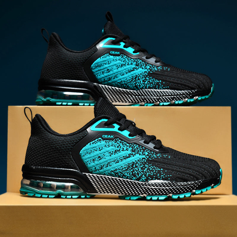 New Hot-Selling Men's Knitted Fabric Upper Sneakers Casual Men's Shoes Air Cushion Shoes - ayq