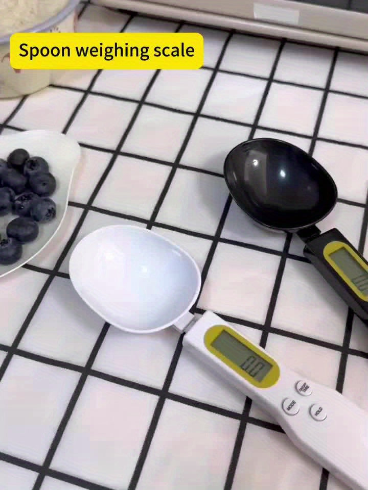 AccuMeasure թվային խոհանոցի կշեռքի գդալ, պլաստիկ, LCD էկրան, 0,1 գ-500 գ ճշգրիտ, մարտկոցով, իդեալական ճաշ պատրաստելու, թխելու և չափաբաժնի վերահսկման համար