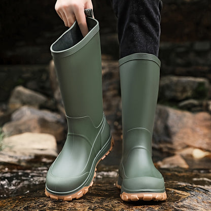 Men's All-Season High-Top Outdoor Waterproof PVC Boots