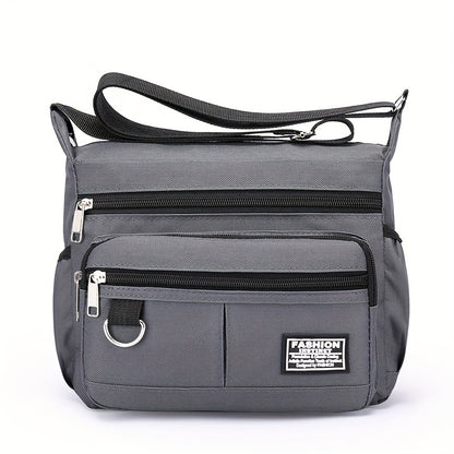 Multi-Pocket Crossbody Shoulder Bag, Casual Travel Office Messenger Bag, Durable, Multiple Compartments