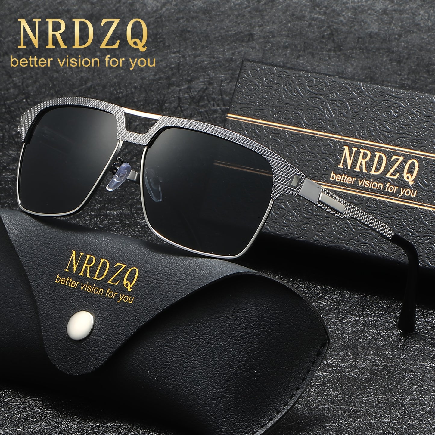NRDZQ Men's Vintage Polarized Sunglasses with Metal Frames