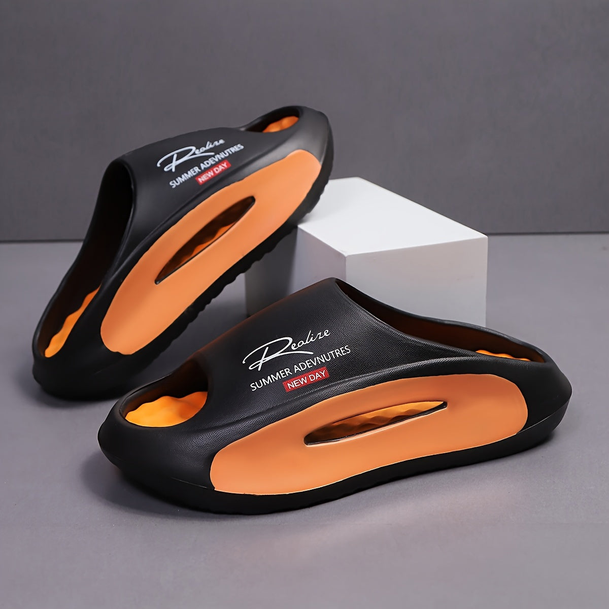Men's Lightweight EVA Foot Massaging Slippers with Arch Support