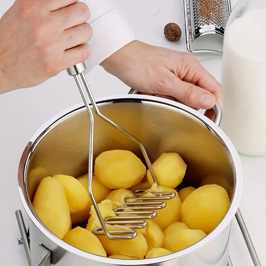 1 հատ Stainless Steel Wave Potato Masher - Իդեալական խոհանոցային բանջարեղենի և մրգային խյուսի համար, խոհանոցային պարագաներ | Ժամանակակից խոհանոցային գործիք | Երկարակյաց խոհանոցային սպասք