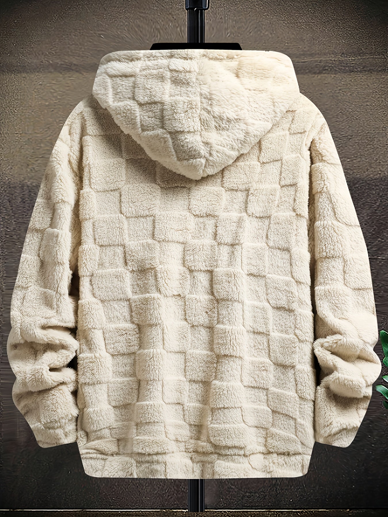 1pc Men Long Sleeve Jacquard Hooded Sweatshirt, Casual Casual Attire