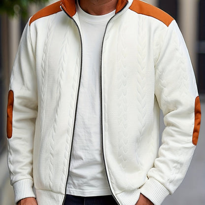 Men'S Light Blue Quilted Zip-Up Jacket - Casual Fall/Winter Outerwear with Stand Collar, Long Sleeves, and Front Pockets, Perfect for Casual Attire, Autumn Winter Apparel | Quilted Texture Jacket | Zippered Jacket