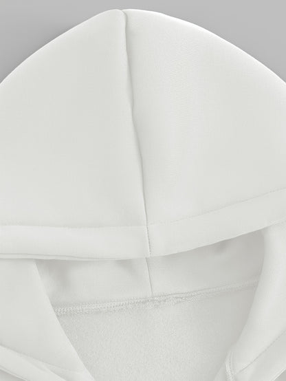 Women’s Short Hooded Zipper Sweatshirt with Geometric Print