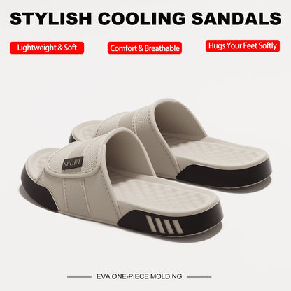 Men's Summer EVA Slides | 1pc Molding Breathable Cool, Multi-Color for Beach Water Play Bath Travel - ayq