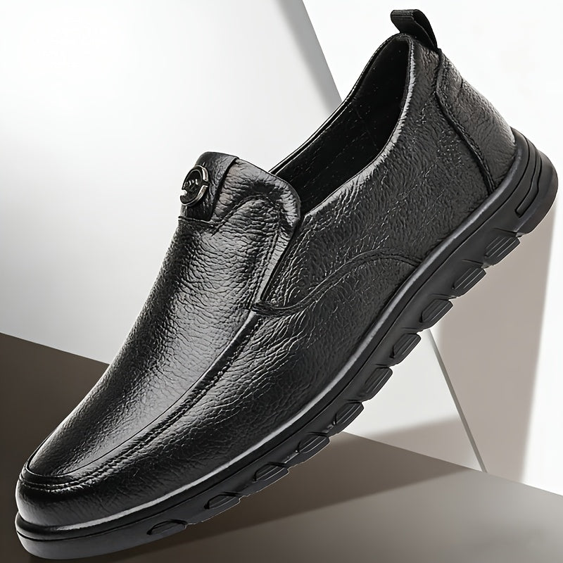 Men's Casual Cow Leather Slip-On Driving Shoes All-Season