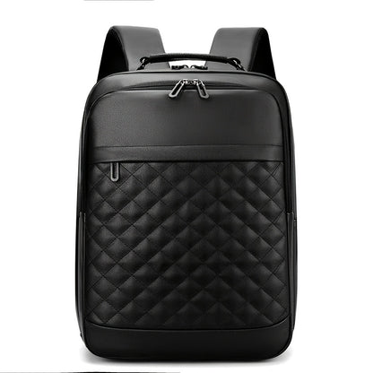 Classic -patterned business backpack, suitable for both men and women. Crafted with high-quality materials, featuring a simple yet elegant design with refined zipper details and spacious compartmentalized storage to showcase