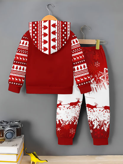 Սուրբ Ծննդյան մանկական գլխարկով սպորտային հանդերձանք, գարուն-աշուն առօրյա աղջկա համար նախատեսված գեղեցիկ հանդերձանք, հարմար է որպես ծննդյան նվեր կամ ամենօրյա մանկական հագուստի հավաքածու, կատարյալ է բացօթյա օգտագործման համար