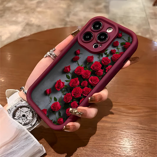 Red Rose Flower High Value and Beauty Mobile Phone Case for iPhone 16/16Pro/16ProMax/16Plus/15/15Plus/15Pro/15ProMax, 14/14Plus/14Pro/14ProMax, 13/13Pro/13ProMax, 12/12Pro/12ProMax, 11/11Pro/11Proamx, 7/8plus, XR/Xs/XsMax