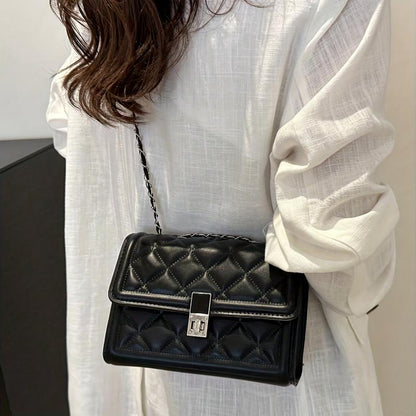 Կանացի էլեգանտ սև ձեռքի պայուսակ՝ պտտվող կողպեքով և շղթայական ժապավենով - Փոխակերպվող ուսի/կրկնակի պայուսակ՝ հարմար ճանապարհորդության, ամենօրյա օգտագործման համար - Երկարակյաց կառուցվածքային դրամապանակ-պարագա՝ շղթայական ժապավենով ()