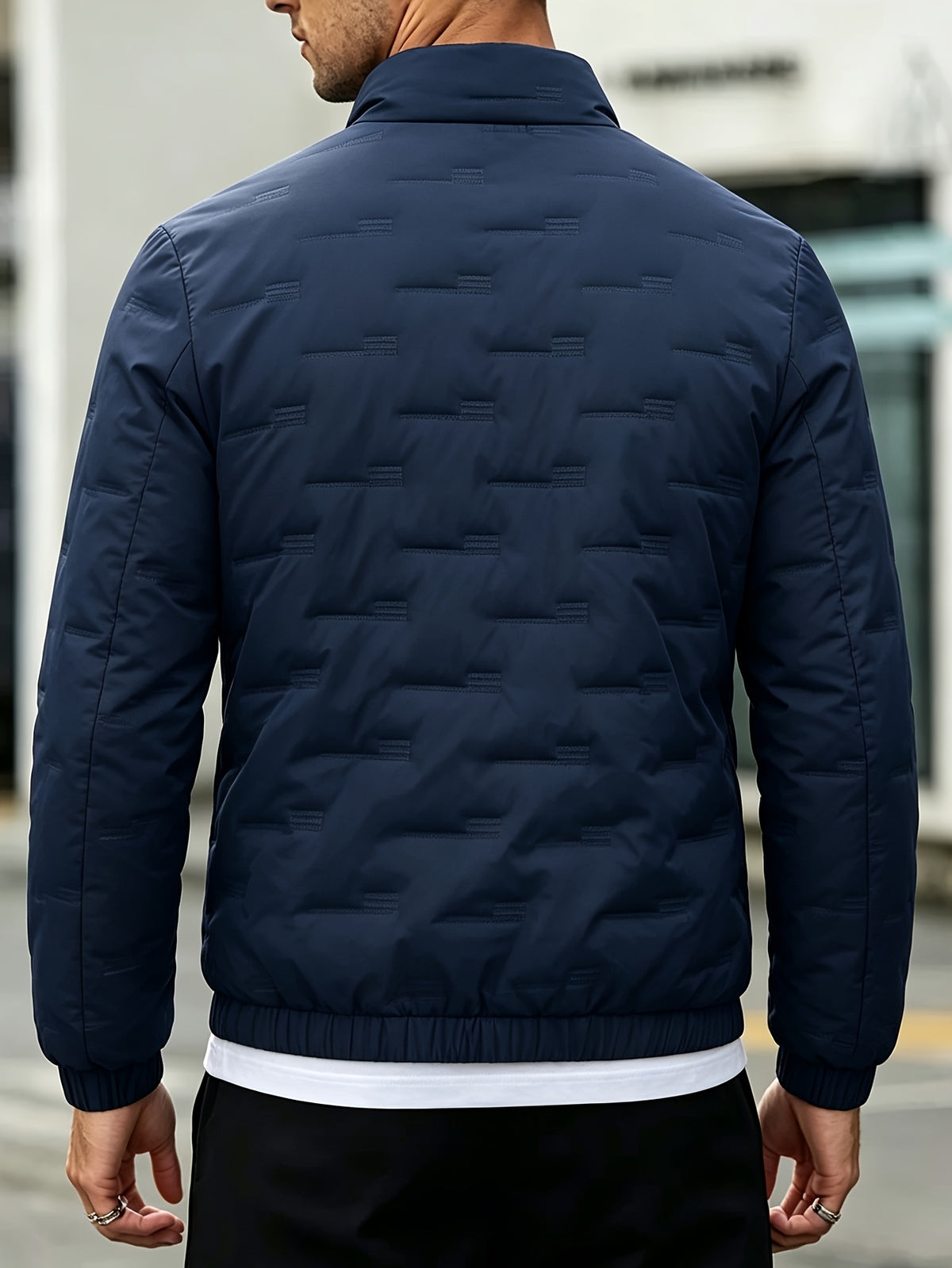 Men's Casual Stand Collar Thickened Outer Jacket for Fall Winter