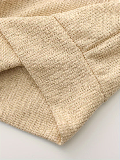 1pc Men'S Casual Polyester Zip-Up Jacket with Lapel Collar, Solid Color, Slight Stretch, Woven Fabric, Regular Fit, No Lining - Spring/Fall Outerwear