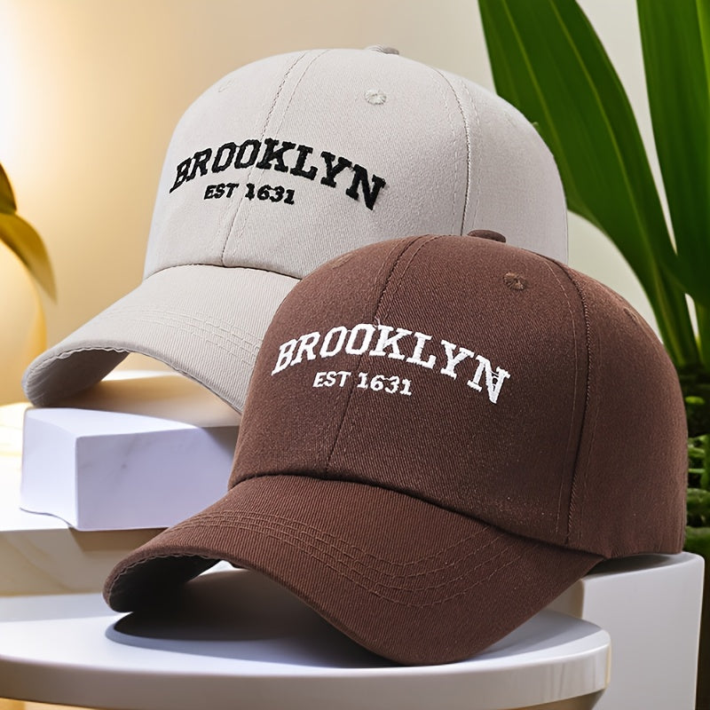 Embroidered BROOKLYN Baseball Caps - Adjustable Unisex 2-Pack