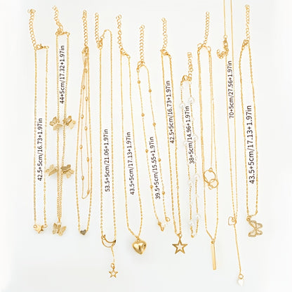 Unisex Boho Multi-layer Choker Set with Butterfly & Star Charms