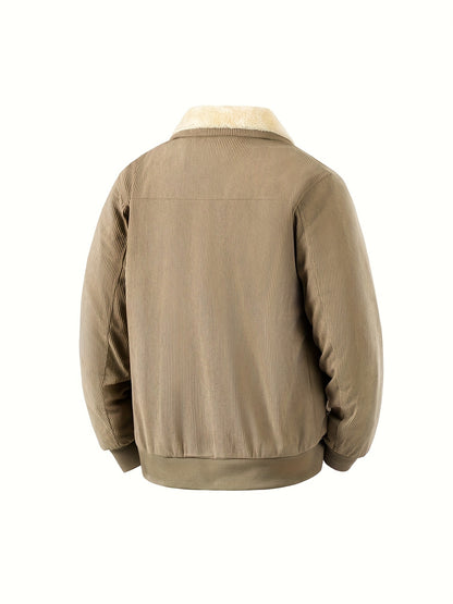 Men'S Heavyweight Winter Jacket - Thermal Insulated Coat with Zipper Closure, Long Sleeve Cold Weather Outerwear, Front Pockets - Olive Green - Formal & Casual Outerwear, Thick