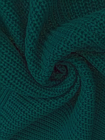 Women's Dark Green (Navy/Turquoise-Free) Sweater Dress - High Neck Collar & Single-Breasted Button Front, A-Line Silhouette Long Sleeve Coat Dress for Winter,, Office, Semi-Formal Wear (Hand Washable)