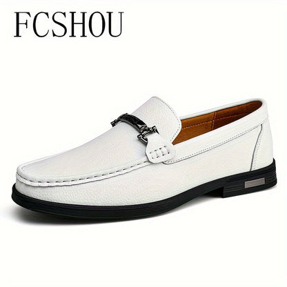 Men's High-End Split Leather Pointed Toe Loafers