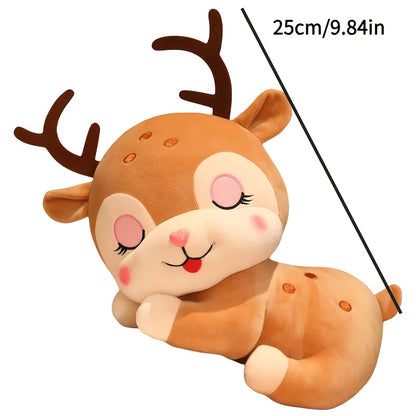 2 եղջերուի տեսքով փափուկ խաղալիքների հավաքածու | Սիրուն կենդանիների դիզայն, հիանալի է Սուրբ Ծննդյան, Հելոուինի, Վալենտինի օրվա, Շնորհակալության օրվա և ծննդյան օրերի համար նվեր մատուցելու համար