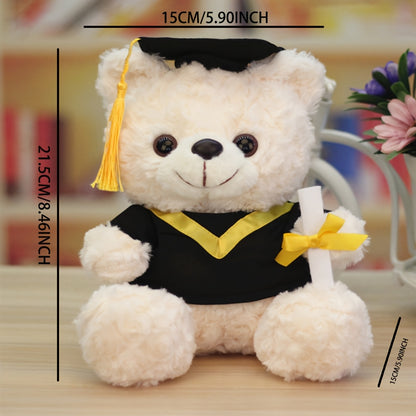 {Personalization} Graduation Bear Doll, Master's and Doctor's Bear Plush Toy, Bachelor's Suit Doll with Printed Logo, Graduation Season Gift, Gift for Classmates, Friends and School