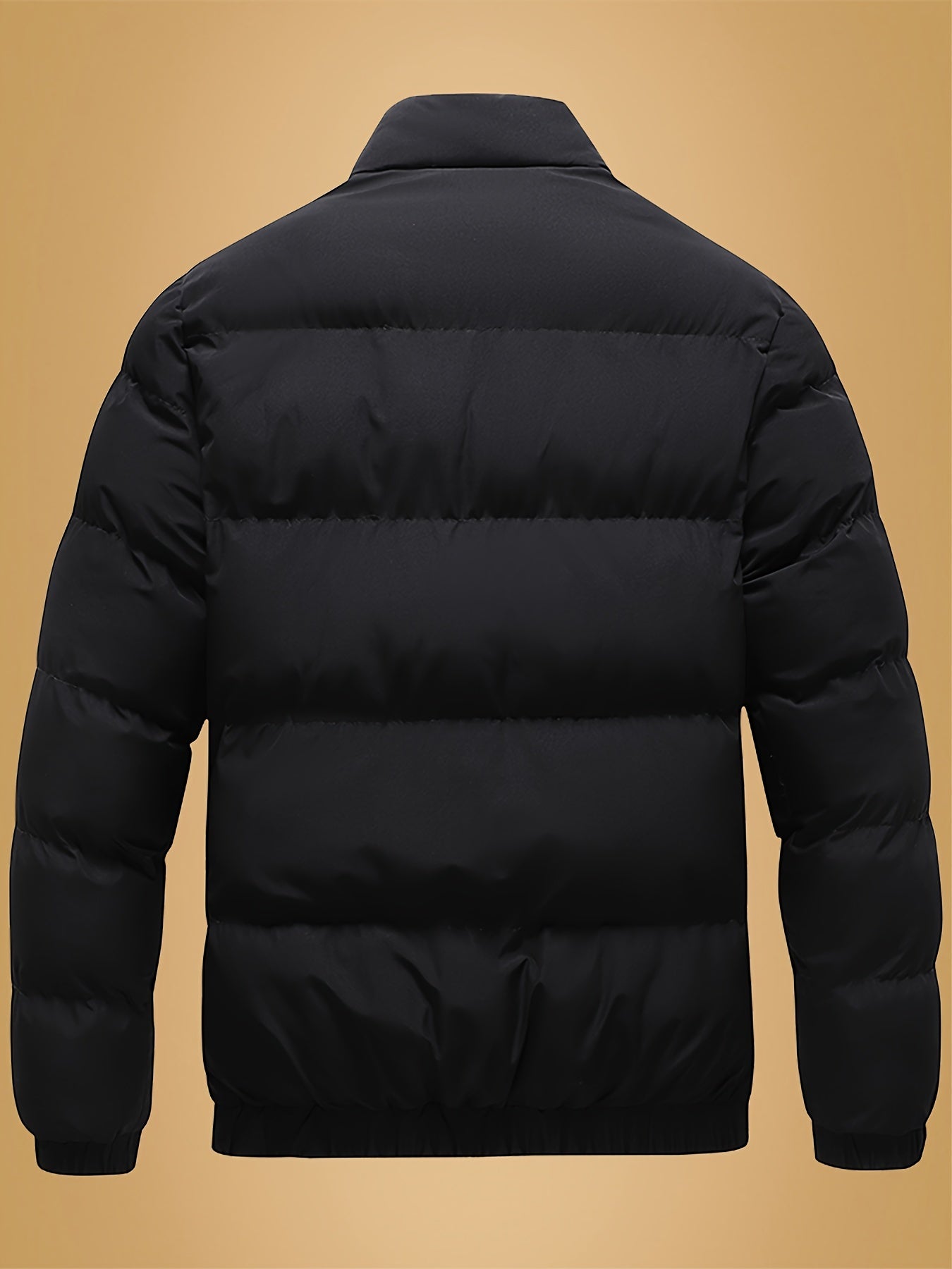 Տղամարդու ամուր ջերմային բաճկոն - Ձմեռային վերնազգեստ՝ կանգնած օձիքով և կայծակաճարմանդով, սև/սպիտակ վերարկու՝ գրվածքով - լվացքի մեքենայով լվացվող սառը եղանակի բաճկոն տղամարդկանց համար (առօրյա և պաշտոնական) - իդեալական է դահուկավազքի, սնոուբորդի համար