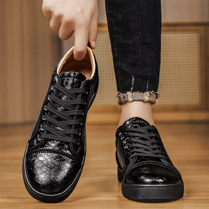 Men's Versatile Business Casual PU Lace-Up Shoes - All Season