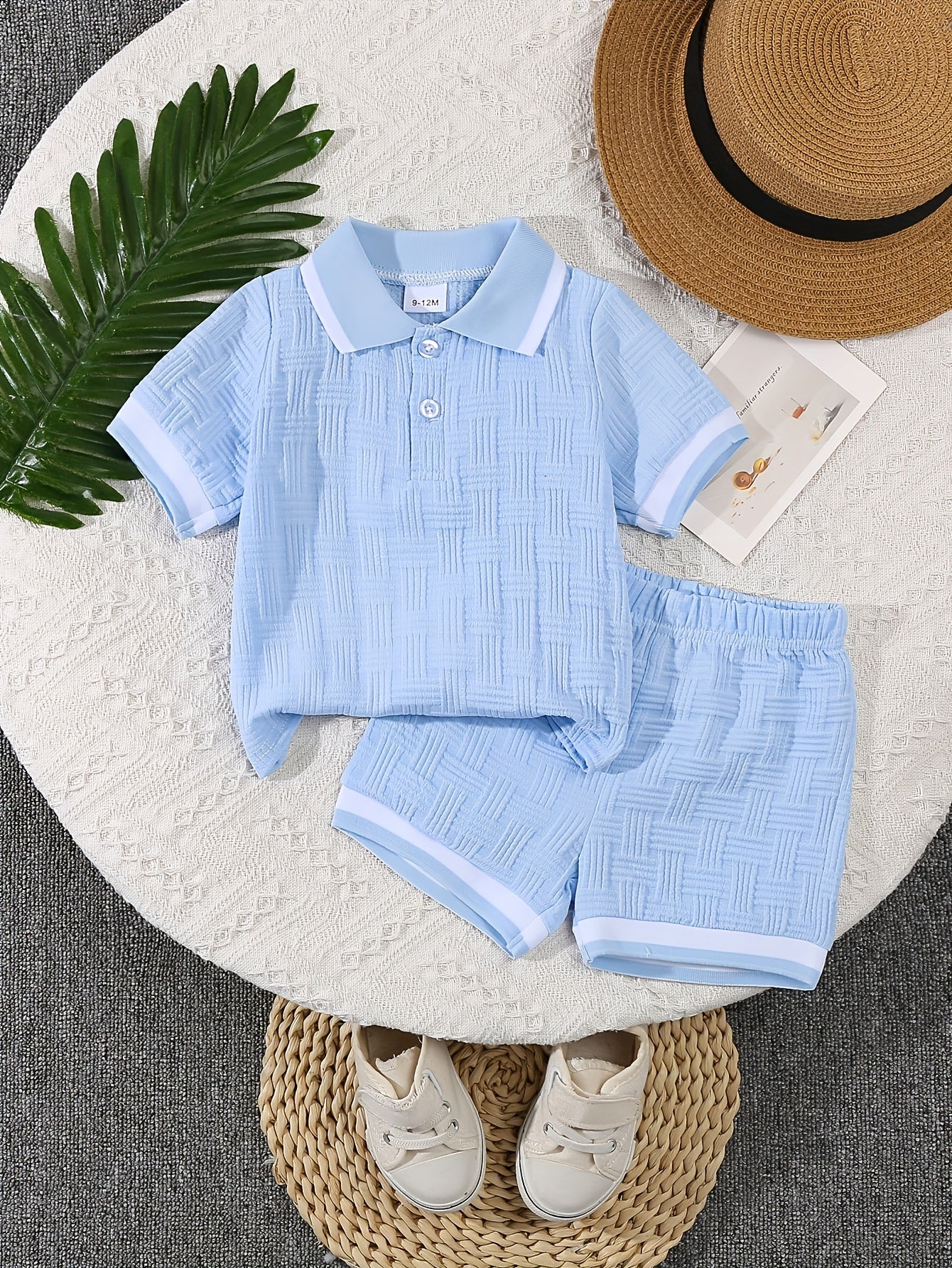 Baby Boy Summer Polo Collar Top & Pants Casual Set