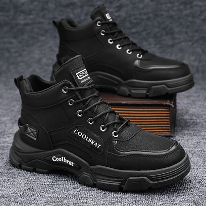 Men's Classic High-Top Work Boots with Thick Sole for Outdoor