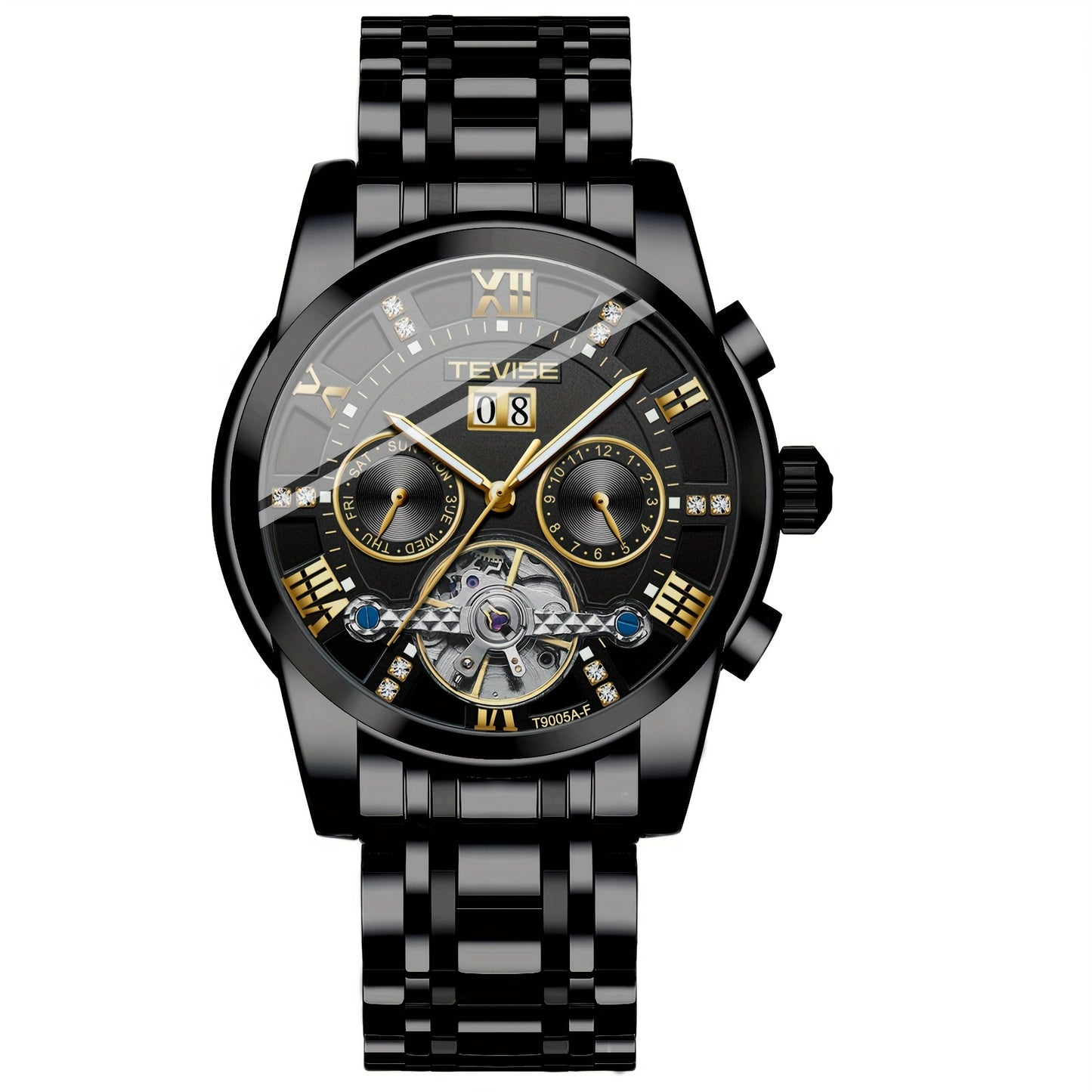 TEVISE Luxury Mechanical Hollow Out Business Wristwatch