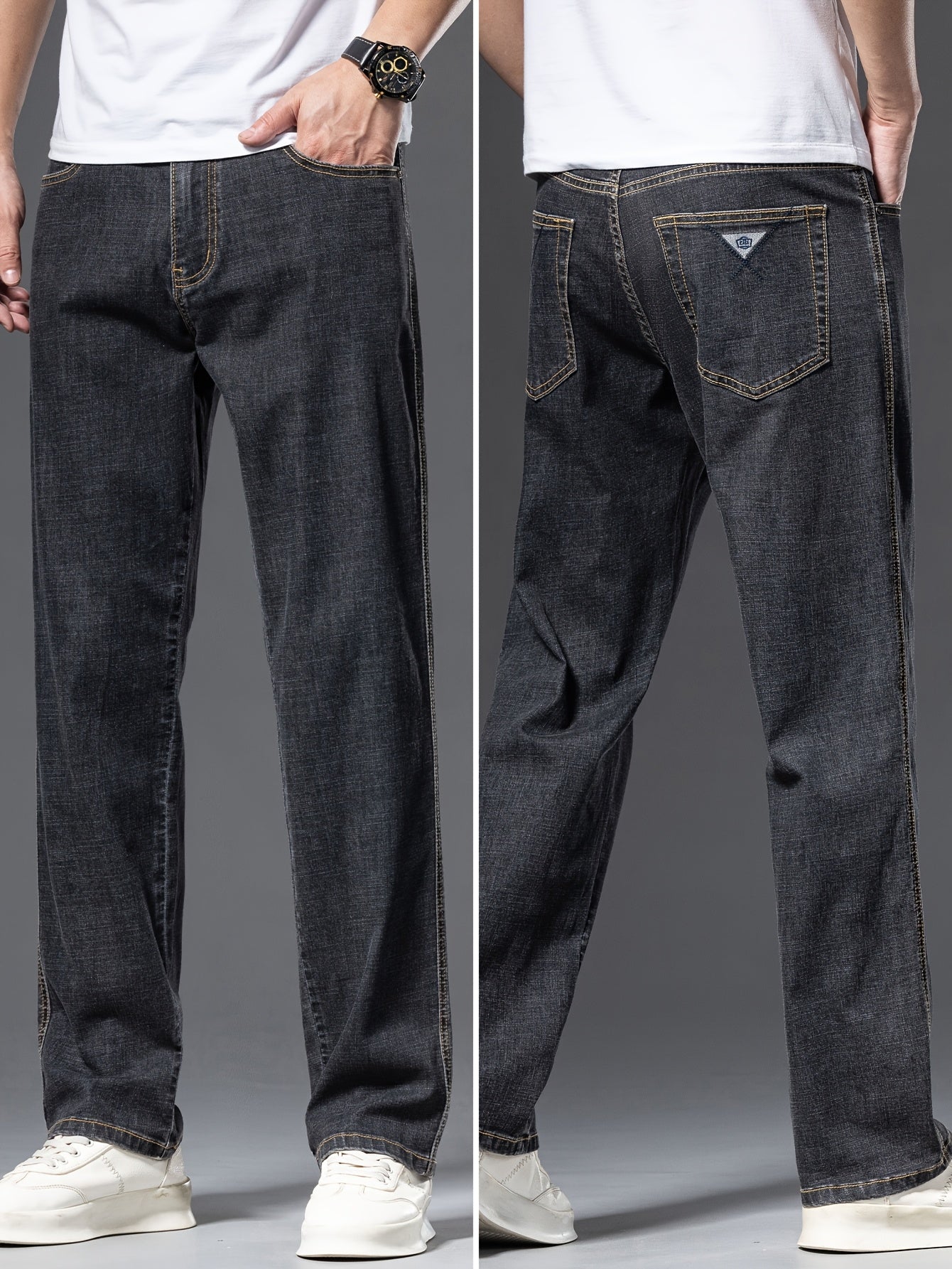 Geng Yuanshi High-End Summer Men's Jeans New Trend Fashion Straight-Leg Light Business Stretch Denim Pants