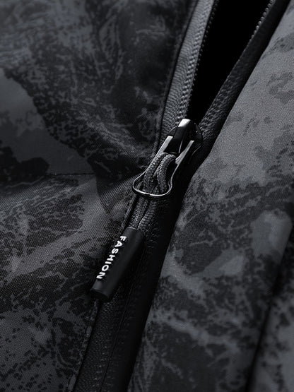 Men's Heavy-Duty Winter Thermal Hooded Jacket - Full-Zip Windproof Coat with Detachable Hood, Full-Zip Front Closure, Zipper Pockets - Machine Washable Cold Weather Jacket for Skiing, Snowboarding, Outdoor Activities - Camouf