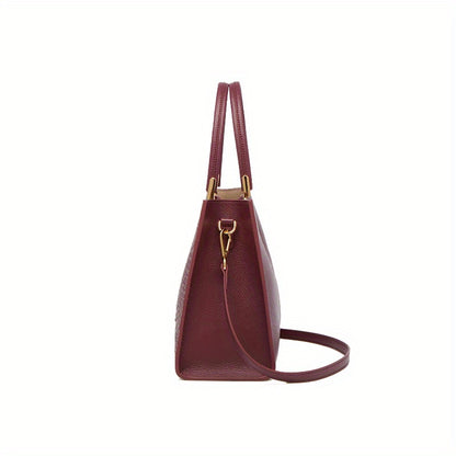 Women's Genuine Leather Crocodile Tote with Removable Strap