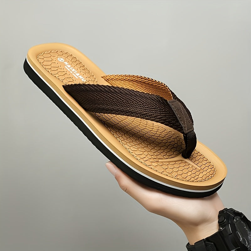 Men's Dual-Tone Anti-Slip Slides with Cushioned EVA Sole