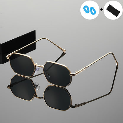 Unisex Vintage Sunglasses with UV400 Protection and Golden Frame