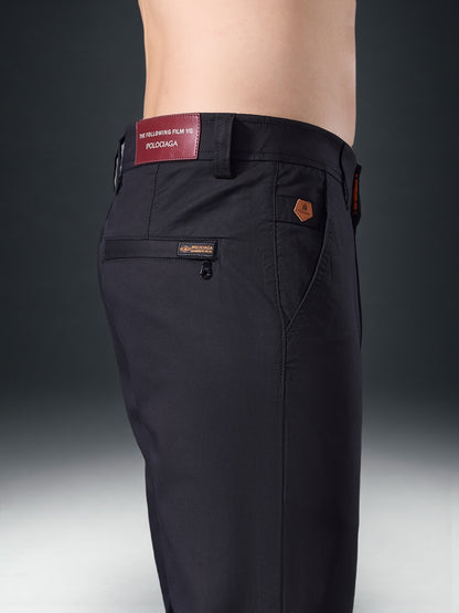 Men's High-End Cotton Twill Chinos - Comfortable Casual Fit