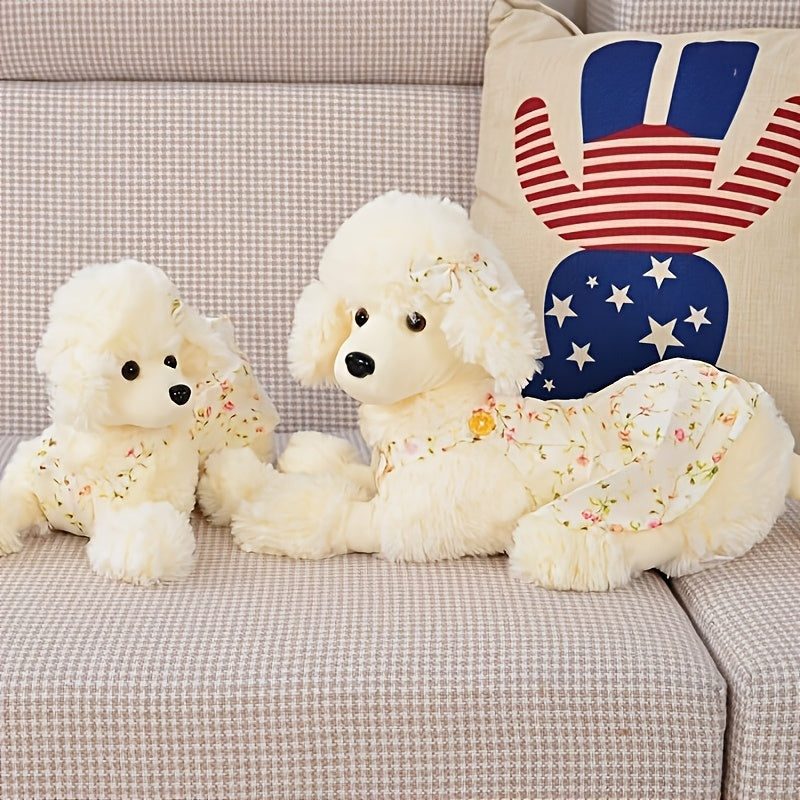 Simulation Poodle Plush Toys Cute Soft Poodle Stuffed Animal Plush Doll KaWai Cute Expression Emotional Companion Plush Toys Room Decorations Birthday And Holiday Gifts for Girls And Boys Easter Valentine's Day Gift